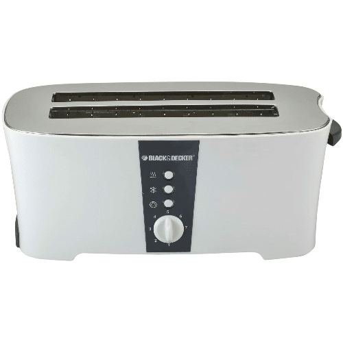 Black Decker 4 Slice Long Slot Toaster 1350W ET124 B5