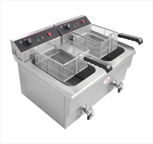 CATERINA 2x10lts double tank fryer with outlet heavy duty (CT/193)